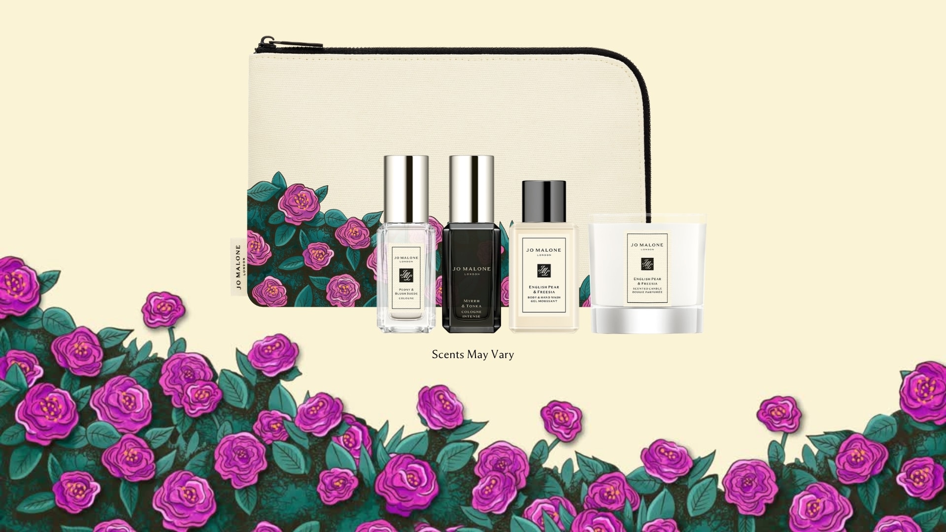 Receive a limited edition pouch filled with four scented surprises with orders over KWD 58